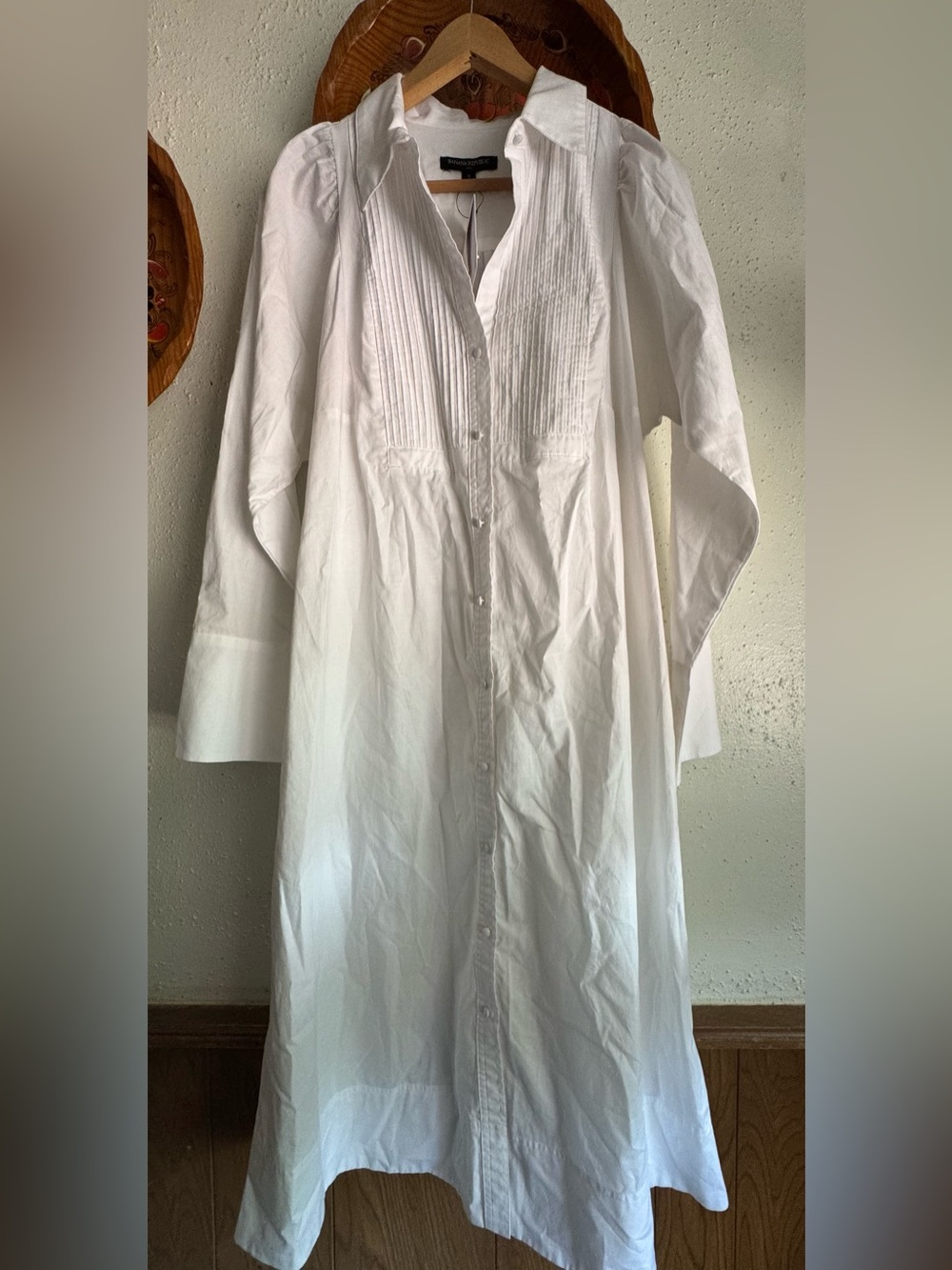 Banana Republic Factory PINTUCK BIB MIDI SHIRTDRESS Size Small - Picture 3 of 10